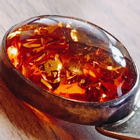 Genuine Baltic Amber Sterling Silver Mid Century Modernist Brooch Scandinavian? - Picture 3 of 16